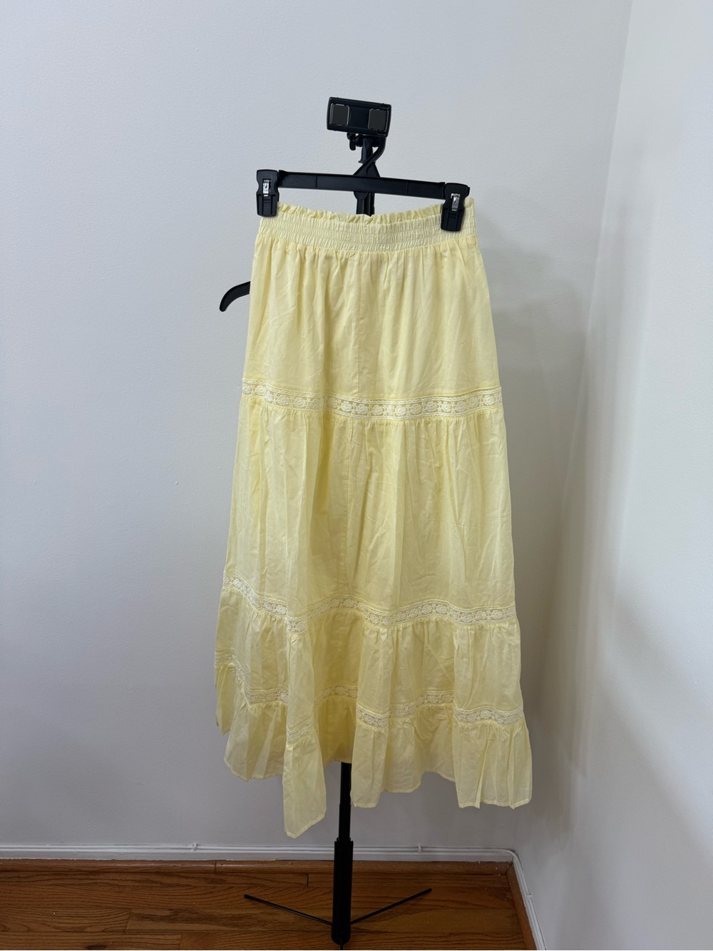 Altar'd State Pale Yellow Tiered Maxi Skirt - Picture 6 of 6